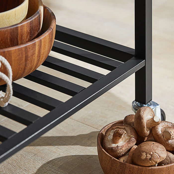 SoBuy FKW112-PF Carrello da cucina Carrello da portata Scaffale da cucina con 4 rotoli Credenza da corridoio con 2 cassetti e 2 ripiani