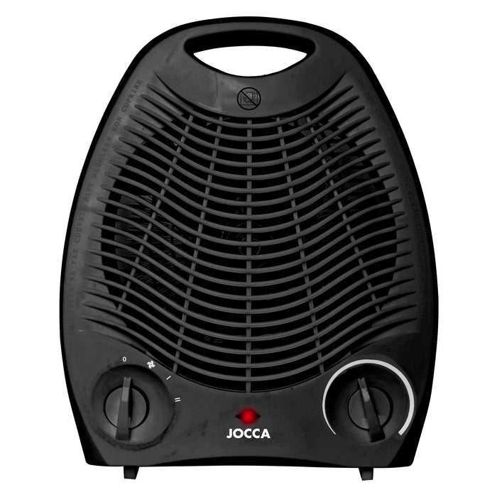 Stufa elettrica JOCCA con potenza 2000W. Ventilatore ad aria calda e fredda. Termoventilatore portatile nero. Fornello invernale per riscaldare rapidamente la casa e senza scattare molto spazio