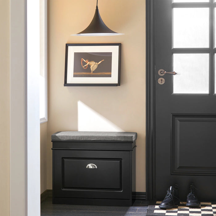 SoBuy FSR82-K Scarpiera Scarpiera con patta Panca per scarpe con cuscino del sedile cassettiera per scarpe Panca BHT circa: 60x51x24 cm