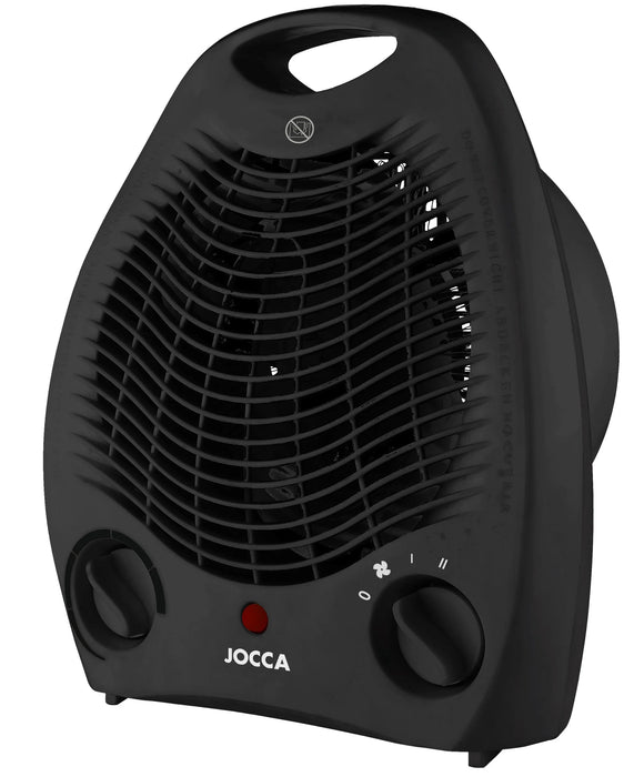 Stufa elettrica JOCCA con potenza 2000W. Ventilatore ad aria calda e fredda. Termoventilatore portatile nero. Fornello invernale per riscaldare rapidamente la casa e senza scattare molto spazio