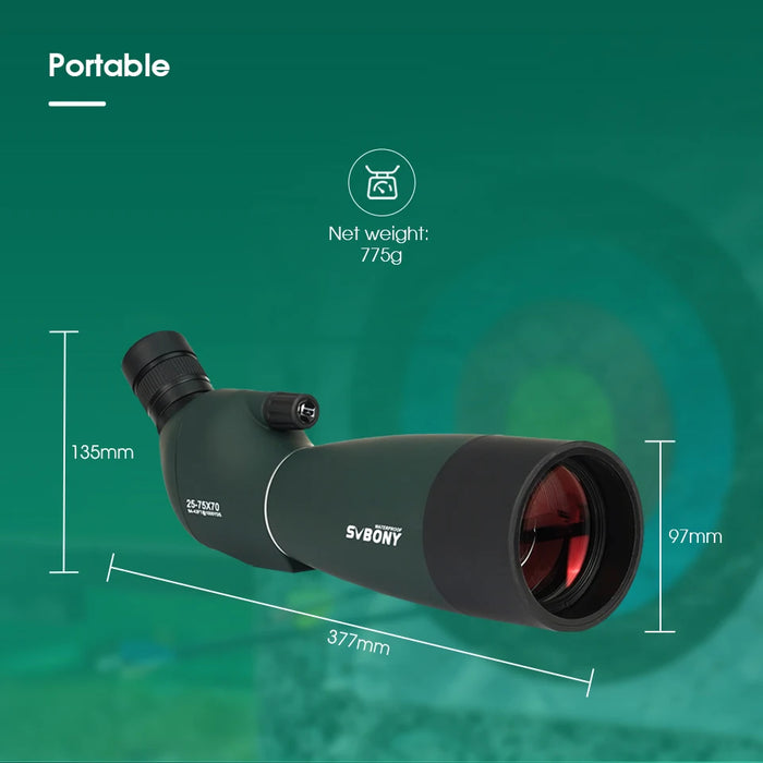 Svbony SV28 Cannocchiale 50/60/70/80mm Zoom potente con treppiede impermeabile, attrezzatura da campeggio, tiro al bersaglio, osservazione degli uccelli