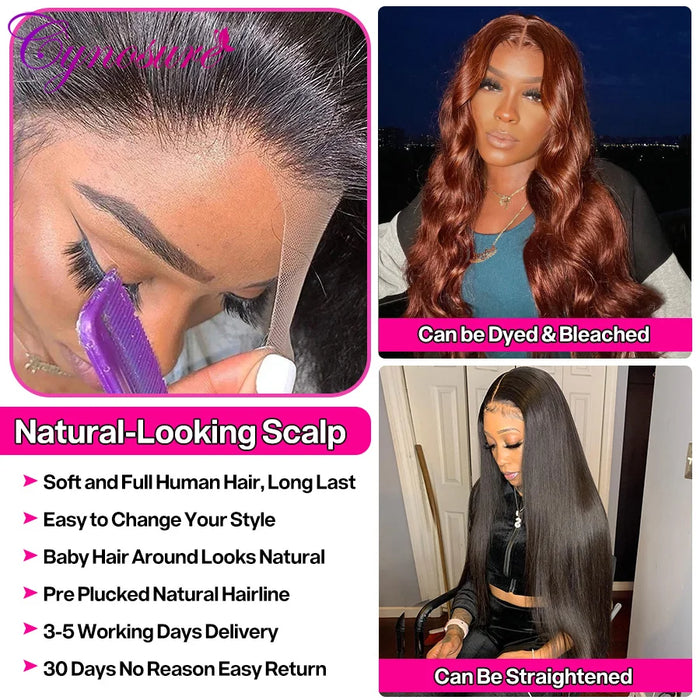 Cynosure 13x6 HD Parrucca Frontale Del Merletto Prepizzicata Glueless Parrucca Dei Capelli Umani Pronto Da Indossare 13x4 Parrucche Dei Capelli Umani Dell'onda Del Corpo per le donne