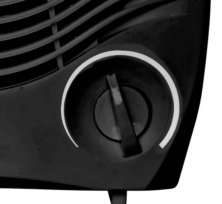 Stufa elettrica JOCCA con potenza 2000W. Ventilatore ad aria calda e fredda. Termoventilatore portatile nero. Fornello invernale per riscaldare rapidamente la casa e senza scattare molto spazio