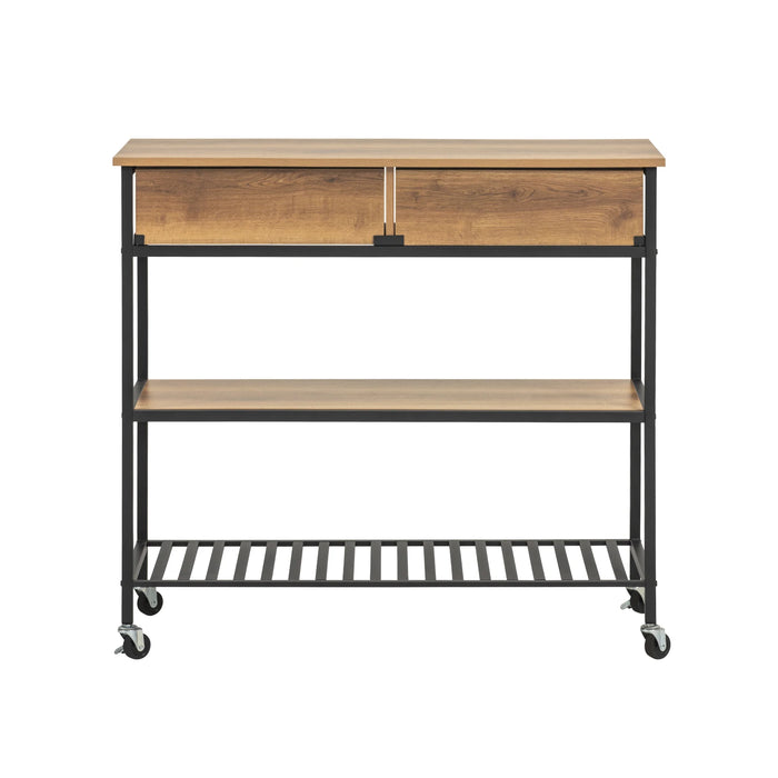SoBuy FKW112-PF Carrello da cucina Carrello da portata Scaffale da cucina con 4 rotoli Credenza da corridoio con 2 cassetti e 2 ripiani