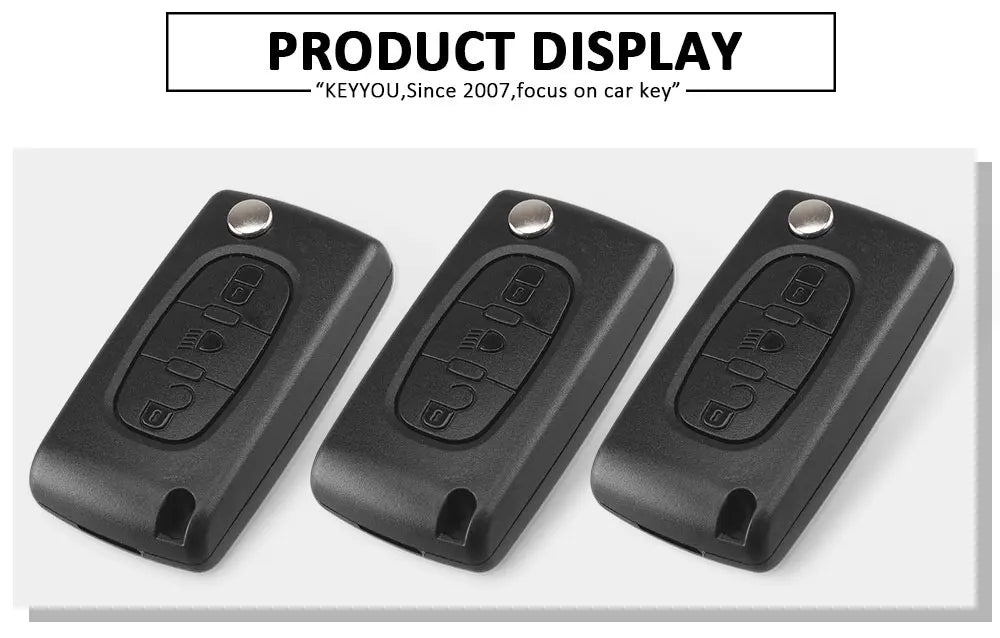 KEYYOU Per Citroen C2 C3 C4 C5 C6 C8 3 Bottoni Flip Chiave A Distanza Dell'automobile Della Copertura Della Cassa Borsette Fob VA2 Lama CE0523