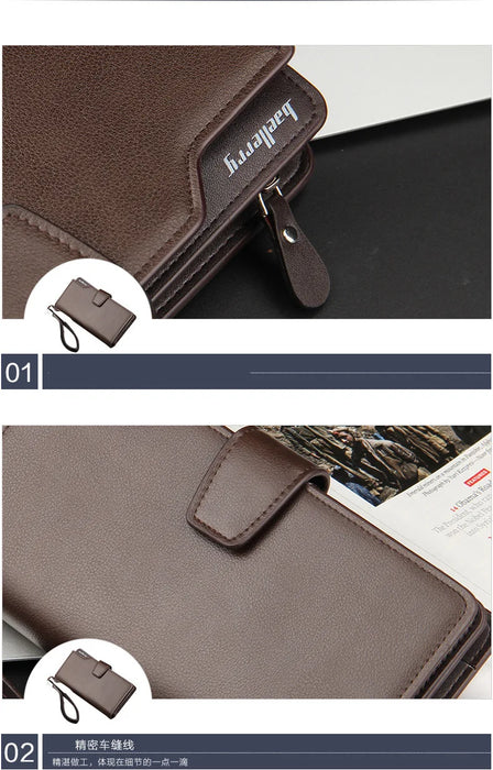 Baellerry portafogli da uomo stile lungo porta carte di alta qualità borsa da uomo con cerniera portafoglio in pelle PU di marca di grande capacità per uomo