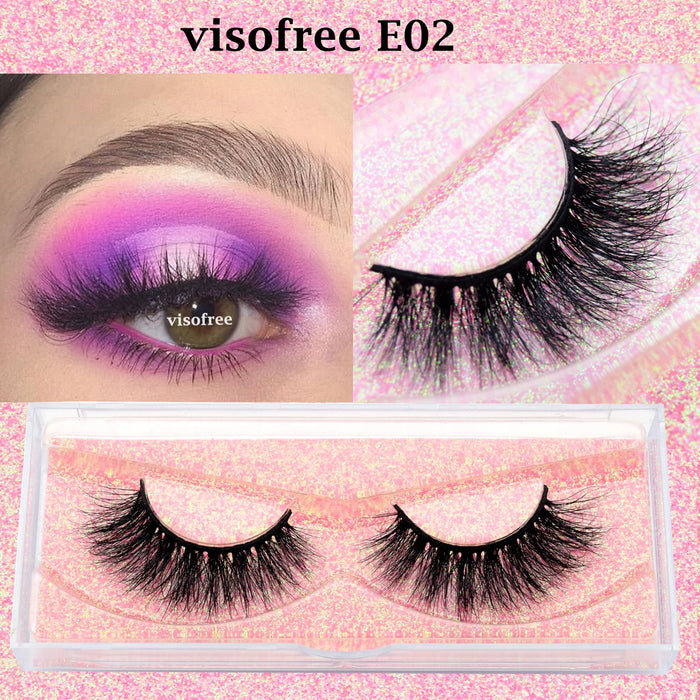Ciglia Visofree Ciglia di visone 3D volume naturale fatto a mano ciglia morbide estensione ciglia lunghe ciglia di visone reale per il trucco E01