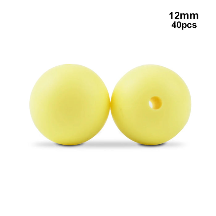 LOFCA 40 pz 12mm Perle di Silicone Dentizione Masticare Perline Food Grade Massaggiagengive Collana BPA Libero Gioielli Fai Da Te Bambino Massaggiagengive Giocattolo Ciuccio