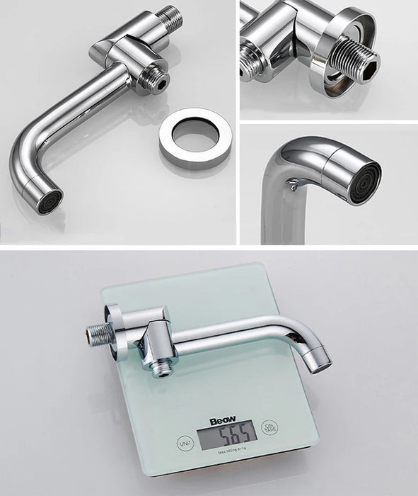 BECOLA Beccuccio per rubinetto a parete Beccucci quadrati e rotondi in ottone cromato/nero Accessori per rubinetti per doccia a cascata