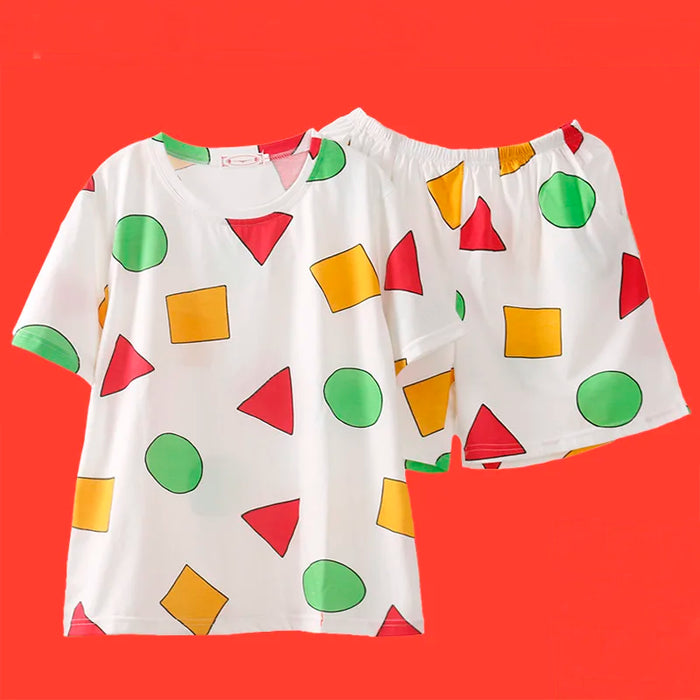 Pijama Sin Chan Man pigiama Sinchan Cotton Summer Short set pigiama giapponese per coppie uomo e donna Sleepwear 2024
