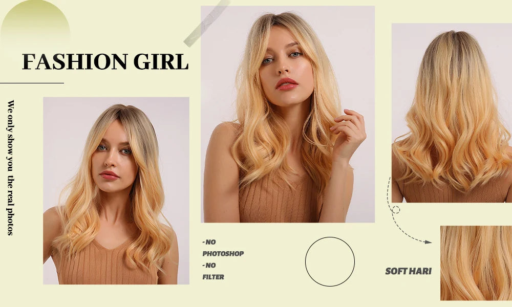 ESIN Parrucca sintetica marrone scuro Parrucche a onde lunghe per donna Parrucca per capelli con frangia Resistente al calore Uso naturale quotidiano per feste