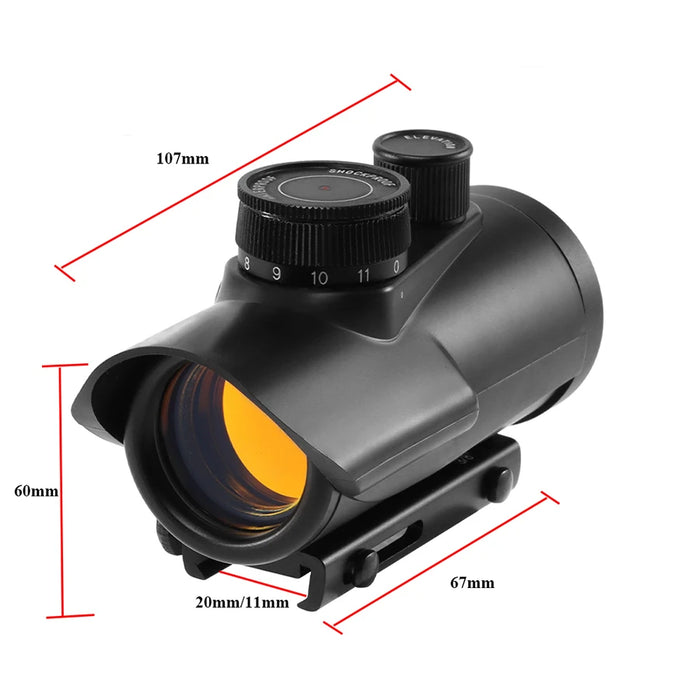 1x40 Red Dot Scope Sight Rifle scope Green Red Dot Collimatore Dot con 11mm/20mm Rail Mount Airsoft Air Hunting