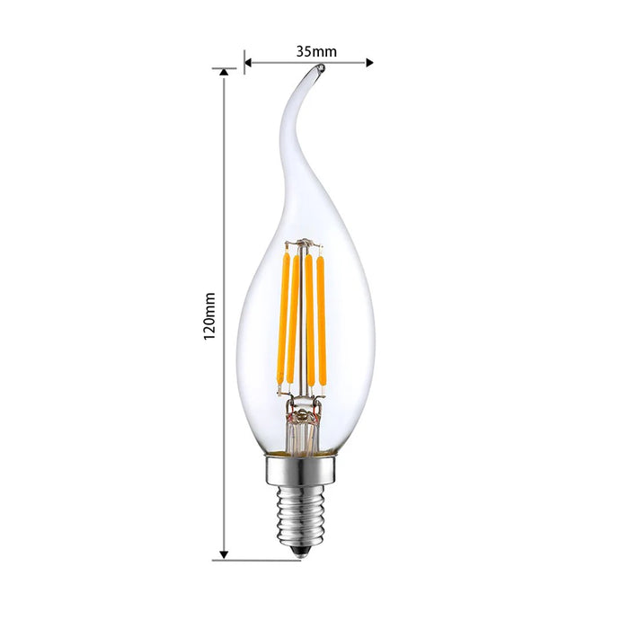 10 pz Lampadina A LED E14 4 W/6 W Dimmerabile Edison Retro Filamento a lume di candela AC220V C35 Bianco caldo/freddo Lampada a risparmio energetico da 360 gradi