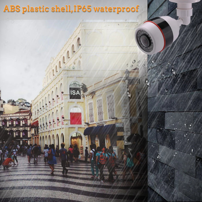 Hamrolte 5MP CCTV Camera 5MP 1.7MM Obiettivo Fisheye Telecamera panoramica AHD da 180 gradi Visione notturna Telecamera bullet esterna impermeabile