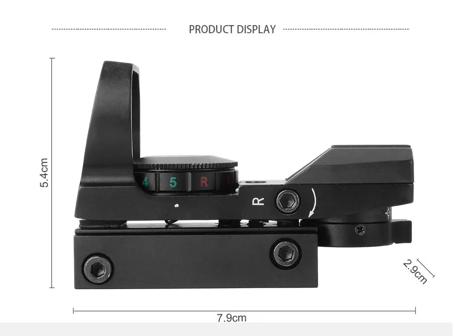 Hot 20mm Rail Cannocchiale da puntamento Ottiche da caccia Olografico Red Dot Sight Reflex 4 Reticolo Scope Collimatore Sight