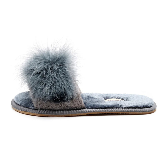 FAYUEKEY Primavera Estate Inverno Casa Cotone Soffici pantofole in pelliccia di peluche Scarpe basse da donna per camera da letto da pavimento