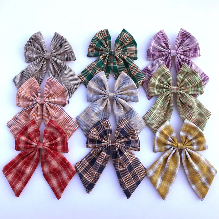 Fiocchi per capelli in cotone e lino Boutique Fermagli per capelli Neonate Donne Grandi mollette per fiocco da marinaio Fermagli per capelli Accessori per capelli Copricapo