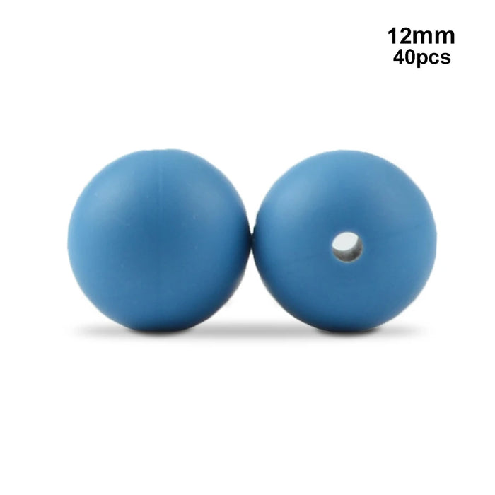 LOFCA 40 pz 12mm Perle di Silicone Dentizione Masticare Perline Food Grade Massaggiagengive Collana BPA Libero Gioielli Fai Da Te Bambino Massaggiagengive Giocattolo Ciuccio