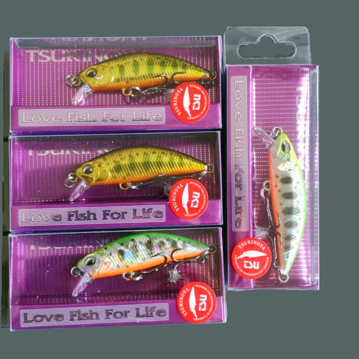 Tsurinoya 4PC 50mm 5g Affondamento Minnow Esca Artificiale per la Pesca Alla Trota Spigola Wobbler Laser Duro Lungo Cast Richiamo di Pesca DW63