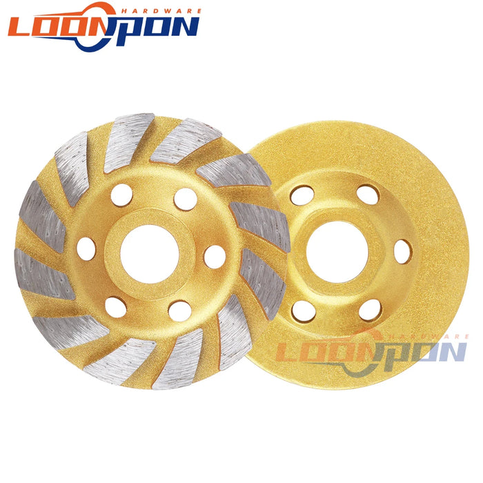 Disco abrasivo a tazza diamantata oro 100/125/150/180mm levigatrice per calcestruzzo per lucidatura di cemento in pietra per pavimenti 4/ 5/ 6/ 7/pollici