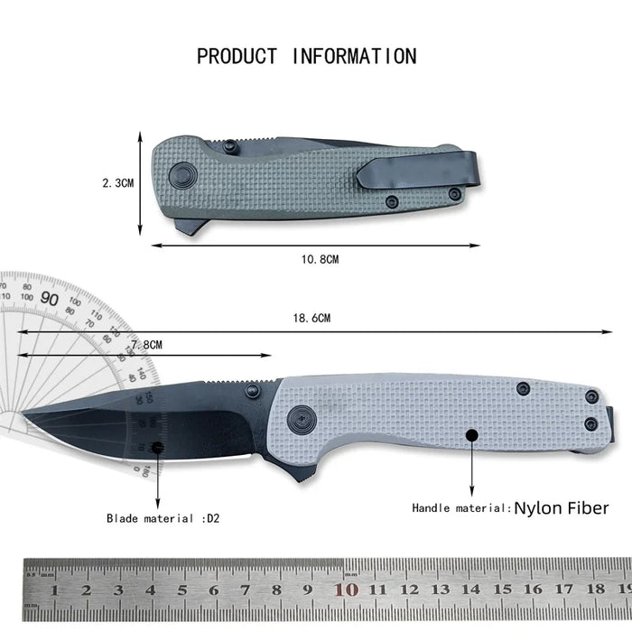 Convenient Survival Hunting Fishing Fruit Knife Nylon Fiber Handle High Hardness Mountaineering EDC Folding Knife
