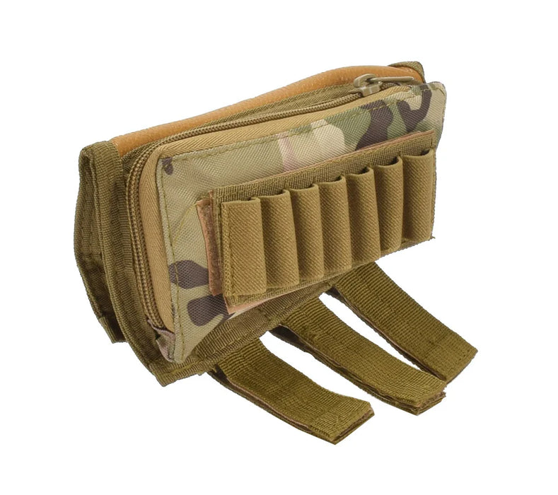 Tattico Muti-funzionale Caccia Cerniera Fucile Buttstock Pack Borsa Guancia Pad Resto Shell Mag Munizioni Pouch Pocket Magazine Bandoliera