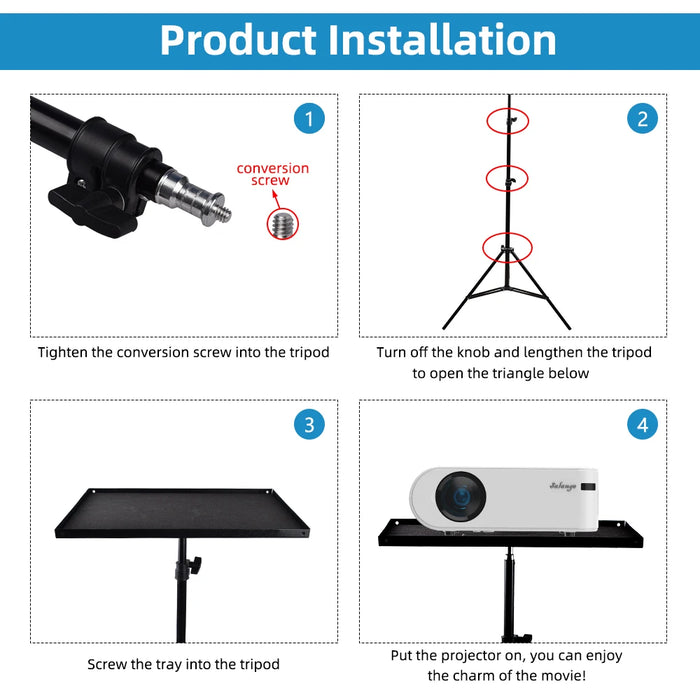 Staffa per proiettore Treppiede da viaggio Supporto per altoparlante Estensibile 110 cm 160 cm Accessori Montaggio testa a sfera per fotocamera DSLR per laptop all'aperto