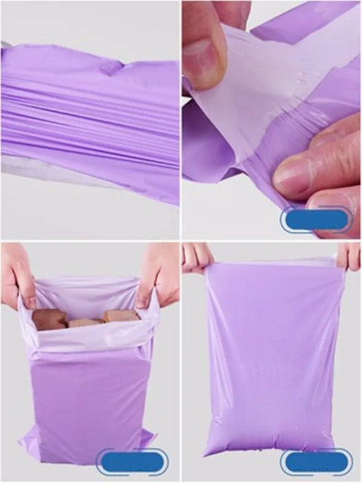 Sacchetti postali per corriere viola da 50 pezzi che confezionano buste per buste postali in plastica autoadesive per buste postali