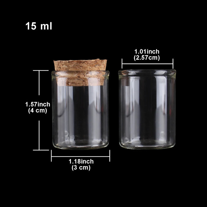 15ml/25ml/30ml/35ml/40ml/45ml/50ml/55ml/60ml/80ml/100ml Piccolo provetta in vetro con tappo in sughero Dragei Barattoli Bottiglie 24 pezzi