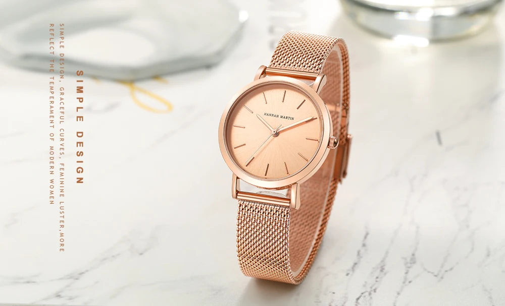 Drop Shipping A++++ Cinturino in acciaio inossidabile di qualità Movimento al quarzo giapponese Orologio da polso di lusso da donna completamente in oro rosa impermeabile