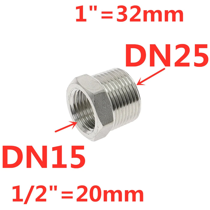 Boccola riduttore cuore tonificante 1/8 "1/4" 3/8 "1/2" BSP Filettatura maschio/femmina SS304 Raccordi per tubi in acciaio inossidabile per acqua Gasolio