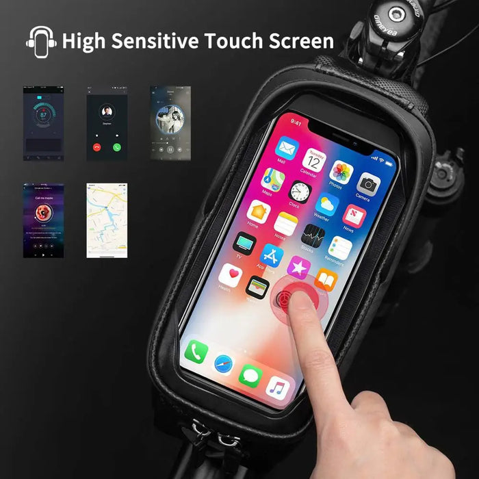 Borsa da bicicletta ROCKBROS borsa da ciclismo impermeabile con Touch Screen telaio del tubo anteriore superiore borsa da bici da strada MTB 6.5 custodia per telefono accessori per bici