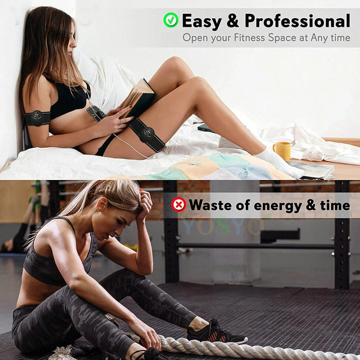 EMS Stimolatore muscolare wireless Trainer Smart Fitness Allenamento addominale Adesivi elettrici per la perdita di peso Massaggiatore dimagrante per il corpo