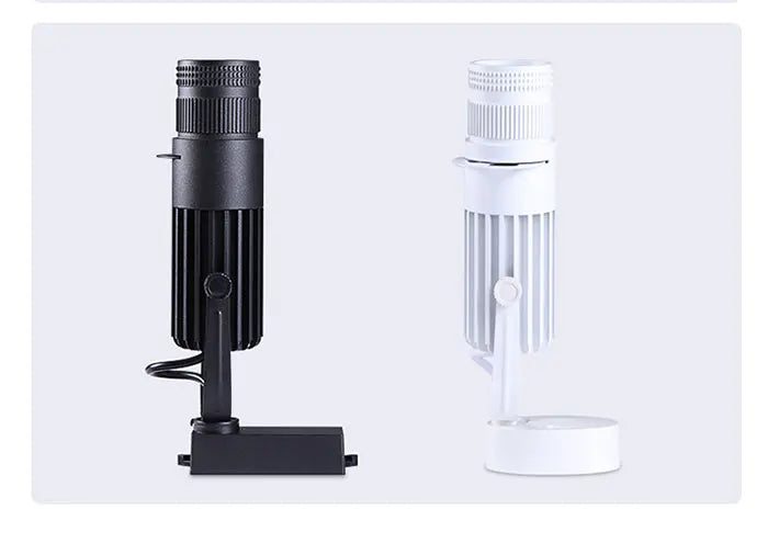 Faretti zoom da palcoscenico per teatro, luci a binario per proiettore con logo con messa a fuoco a LED, luci Gobo industriali per matrimoni in negozi di ristoranti aziendali