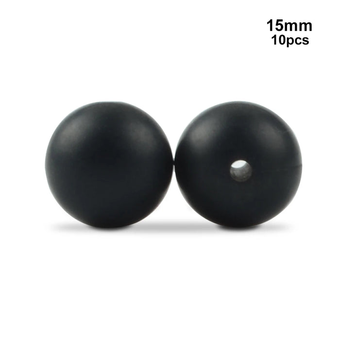 LOFCA 10 pz 15mm Perline Dentizione In Silicone 15mm Massaggiagengive Collana di Allattamento Del Bambino Ciuccio Clip Igiene Orale BPA Libero Commestibile Colorato