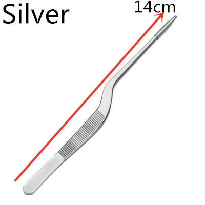 Pinzette per cucina e bar in acciaio inossidabile da 30 cm Pinze per alimenti Cucina Pinzette mediche Strumento da bar