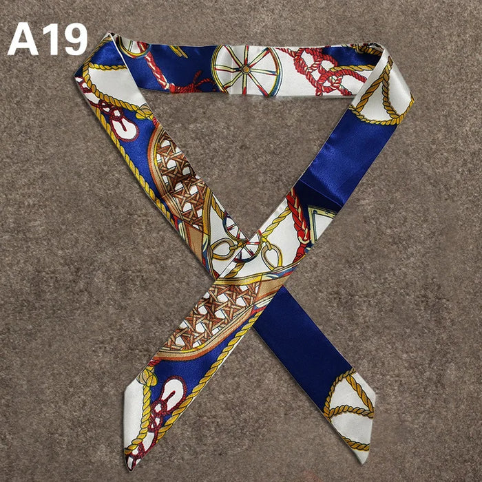 Nuova seta piccola donna moda sciarpa borse per capelli maniglia decorazione cravatta multifunzione nastro a mano sciarpa 4 * 100 cm M30