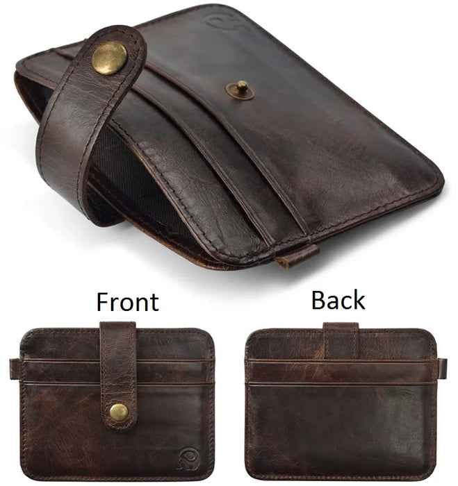 Portafoglio sottile da uomo in vera pelle portafoglio piccolo da uomo Mini borsa portamonete portafoglio sottile Portomonee carteras porta carte da uomo