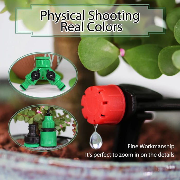 MUCIAKIE 50M-5M Sistema di irrigazione a goccia fai-da-te Irrigazione automatica Tubo da giardino Micro Kit di irrigazione a goccia con gocciolatori regolabili