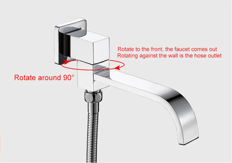 BECOLA Beccuccio per rubinetto a parete Beccucci quadrati e rotondi in ottone cromato/nero Accessori per rubinetti per doccia a cascata
