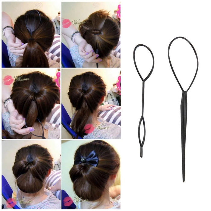 Strumento per lo styling dei capelli in plastica Magic Topsy Tail Treccia per capelli Coda di cavallo Styling Clip Bun Maker per acconciature per ragazze