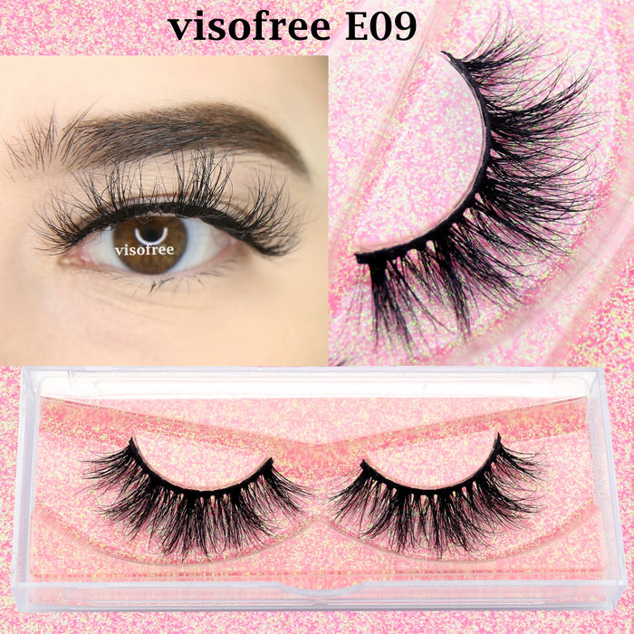 Ciglia Visofree Ciglia di visone 3D volume naturale fatto a mano ciglia morbide estensione ciglia lunghe ciglia di visone reale per il trucco E01