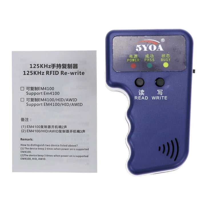 Lettore di schede duplicatore RFID 125KHz EM4100 Copiatrice Scrittore Programmatore video T5577 ID riscrivibile Portachiavi EM4305 Tag Card