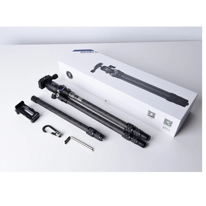 AOKA CMP163CL 578g Carico massimo 2,5 kg Professionale Fashional Viaggio all'aperto Leggero Mini treppiede in fibra di carbonio per fotocamera