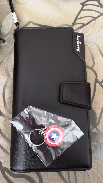 Baellerry portafogli da uomo stile lungo porta carte di alta qualità borsa da uomo con cerniera portafoglio in pelle PU di marca di grande capacità per uomo