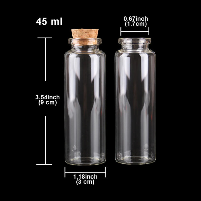 24 pezzi 10 ml 15 ml 20 ml 25 ml 30 ml Simpatiche bottiglie di vetro trasparente con tappo in sughero Bottiglie vuote di spezie Barattoli Fiale artigianali fai da te