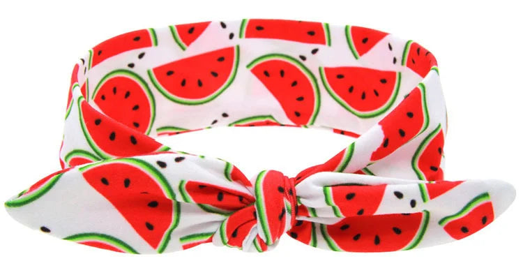 fascia per bambina Accessorio per capelli infantile fiocchi di frutta Copricapo neonato Orecchio di coniglio Regalo morbido Nastro per fasciatura per bambini Bambini Bambini