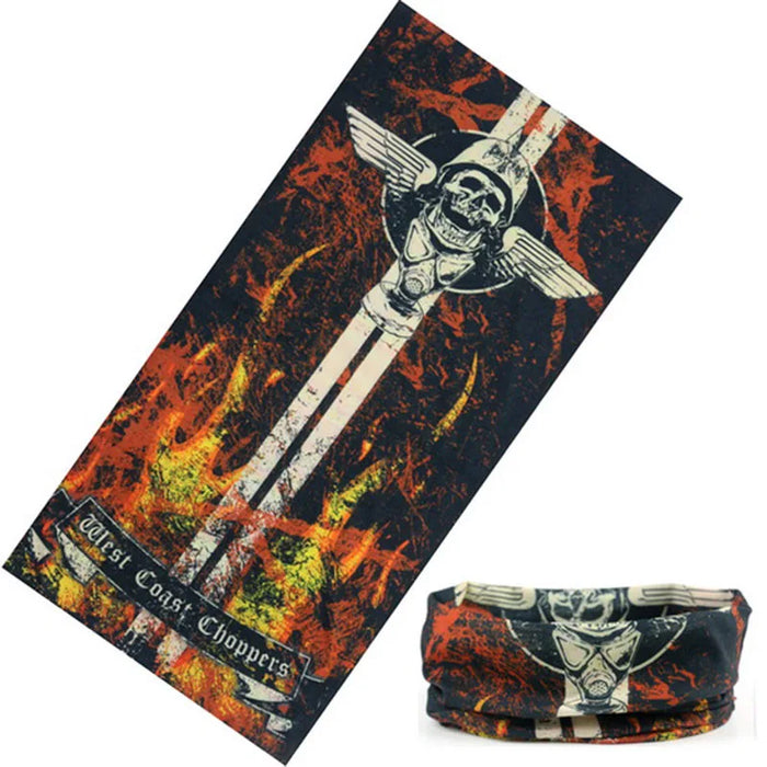 Sciarpa al collo con anello magico con teschio Fascia per capelli Bandana multifunzionale Viso Tubo tubolare senza cuciture Sciarpe unisex per uomo donna