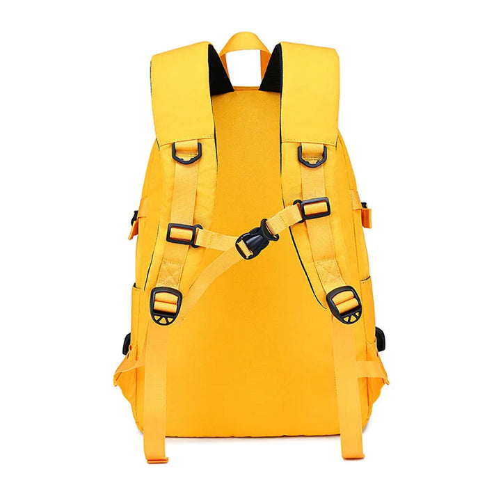 Fengdong moda zaino giallo zaini per bambini per ragazze zaino oxford grande scuola impermeabile per zaino per adolescenti