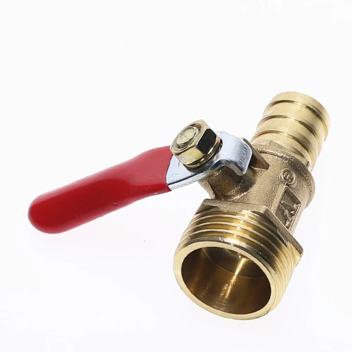 Tubo flessibile con valvola a sfera Barb 4-12mm 1/8'' 1/4'' 1/2'' Connettore filettato maschio Raccordo per tubi in rame Adattatore per impianti idraulici